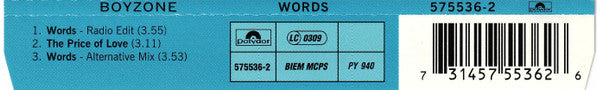 Boyzone : Words (CD, Single)