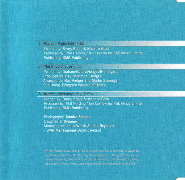Boyzone : Words (CD, Single)
