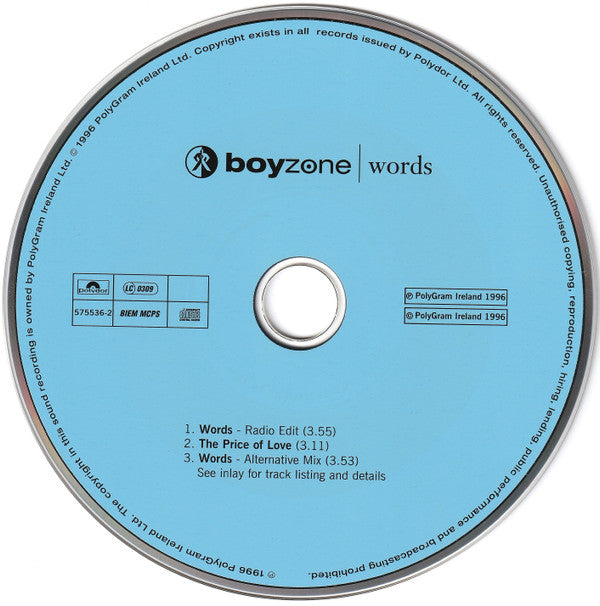 Boyzone : Words (CD, Single)