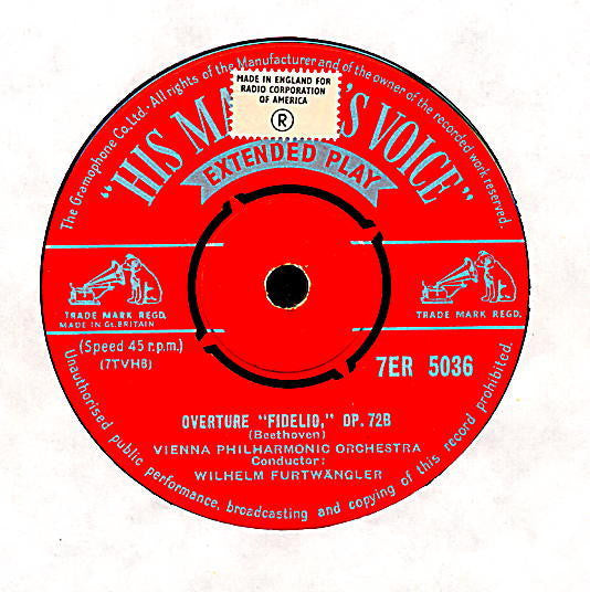 Ludwig van Beethoven / Richard Wagner – Wilhelm Furtwängler, Wiener Philharmoniker / Philharmonia Orchestra : Fidelio / Tristan Und Isolde (7", EP, Mono)