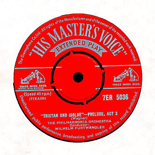 Ludwig van Beethoven / Richard Wagner – Wilhelm Furtwängler, Wiener Philharmoniker / Philharmonia Orchestra : Fidelio / Tristan Und Isolde (7", EP, Mono)