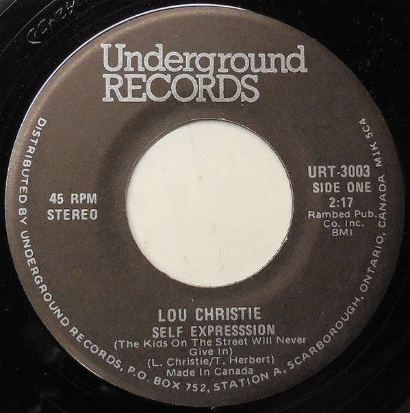 Lou Christie : Self Expression (7", Single, RE)