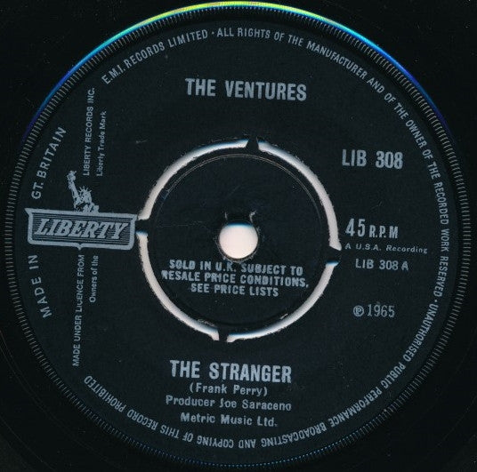 The Ventures : The Stranger / Bird Rockers (7", Single)