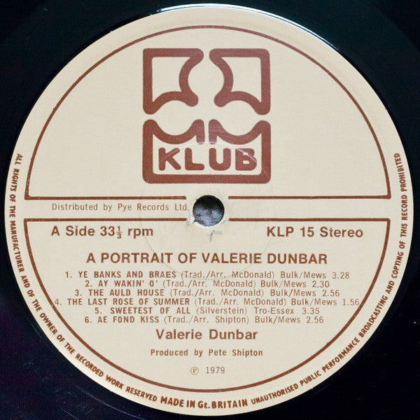 Valerie Dunbar : A Portrait Of Valerie Dunbar (LP, Album)