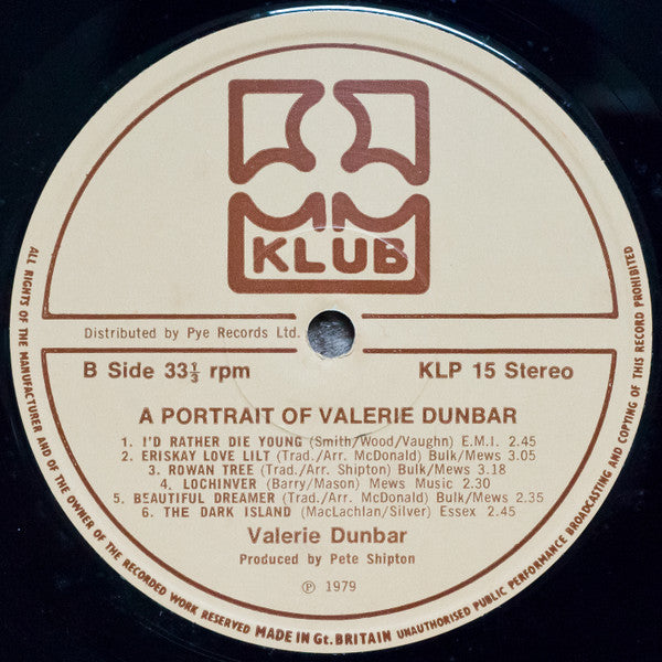 Valerie Dunbar : A Portrait Of Valerie Dunbar (LP, Album)