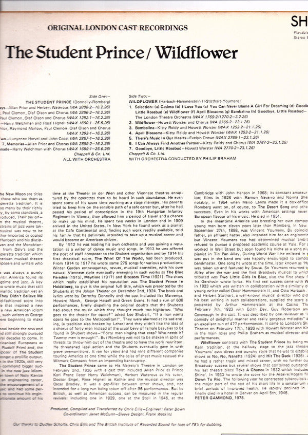 Various : The Student Prince / Wildflower (LP, Comp)