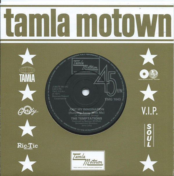 The Temptations : Just My Imagination (Running Away With Me) / Get Ready (7", Single, Sol)