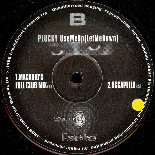 Plucky : Use Me Up (Let Me Down) (12", Promo)