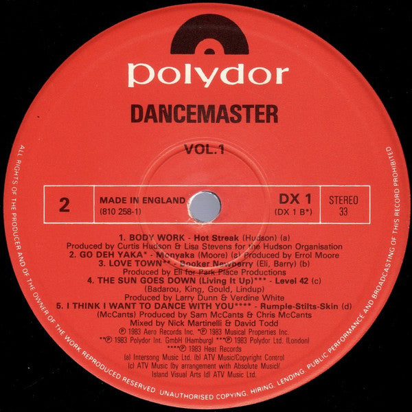 Various : Dancemaster Vol. 1 (LP, Comp)