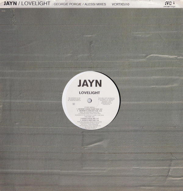 Jayn Hanna : Lovelight (12", Promo)