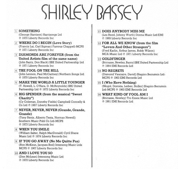 Shirley Bassey : The Singles (CD, Comp)