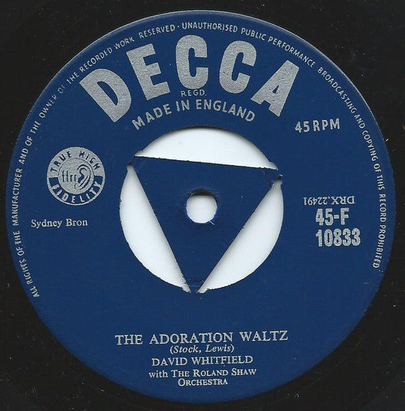 David Whitfield : The Adoration Waltz (7", Single)
