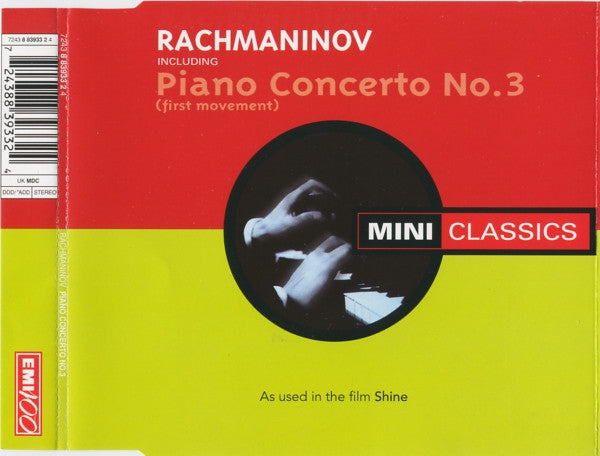 Sergei Vasilyevich Rachmaninoff : Piano Concerto No. 3 (First Movement) (CD, Comp, RM)