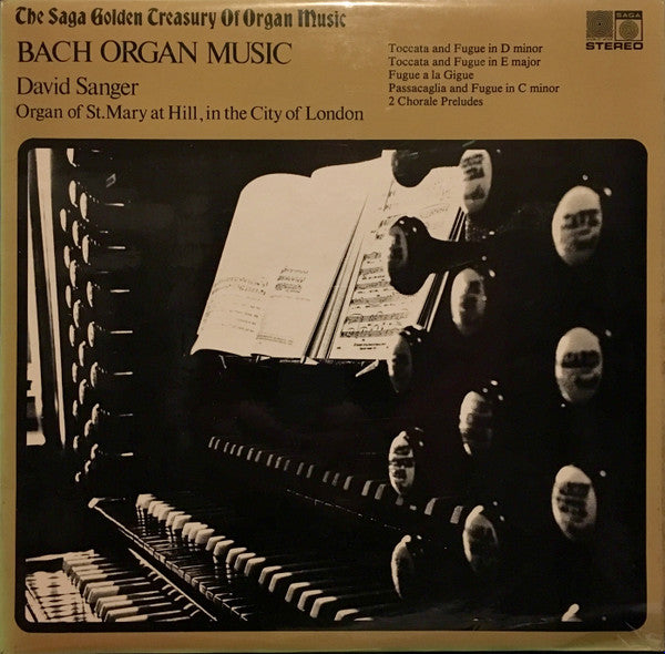 Johann Sebastian Bach, David Sanger (2) : Bach Organ Music (LP)