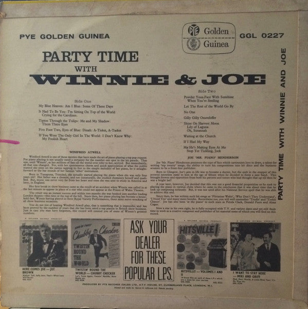 Winifred Atwell and Joe "Mr Piano" Henderson : Party Time With Winnie And Joe (LP, Album, Mono)