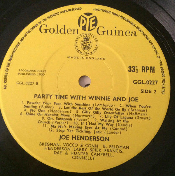 Winifred Atwell and Joe "Mr Piano" Henderson : Party Time With Winnie And Joe (LP, Album, Mono)