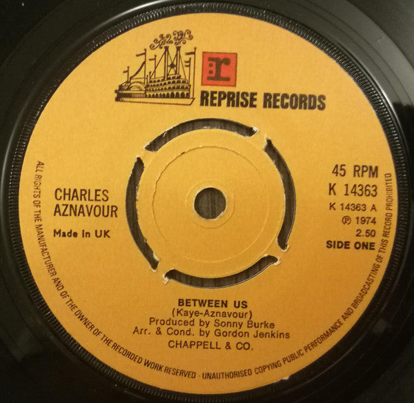 Charles Aznavour : Between Us (7", Single)