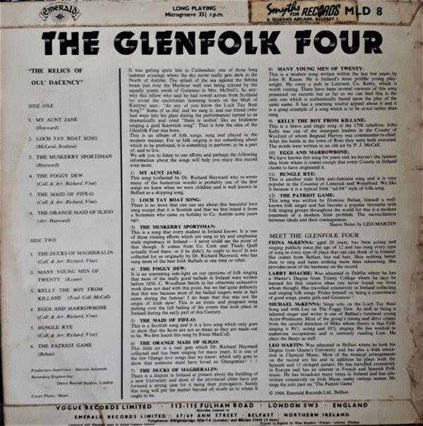 The Glenfolk : The Relics Of Oul' Dacency (LP, Album, Mono)