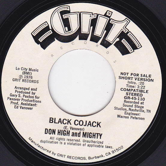 Don High And Mighty : Black Cojack (7", Single, Promo)