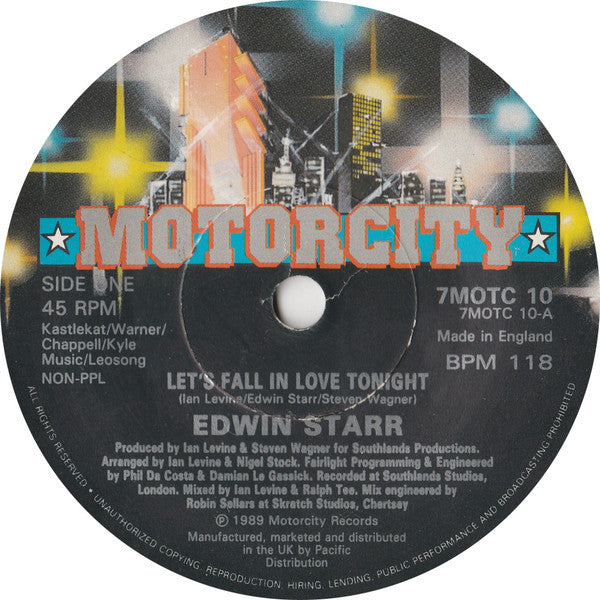 Edwin Starr : Let's Fall In Love Tonight (7", Single)
