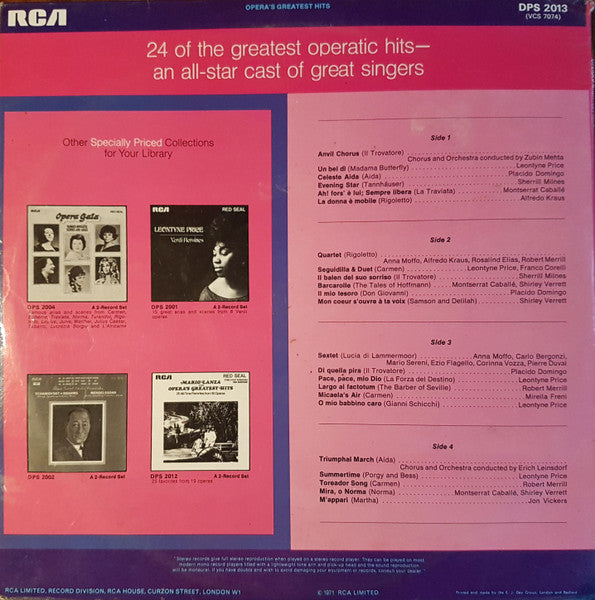 Various : Opera's Greatest Hits (2xLP, Comp)
