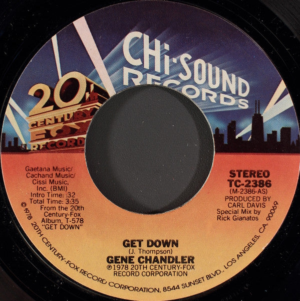 Gene Chandler : Get Down (7", Single, Styrene, Pit)