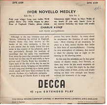 Charlie Kunz : Charlie Kunz Piano Medley No.113 (Ivor Novello Melodies) (7", Red)