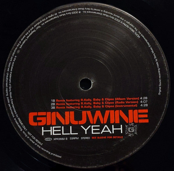Ginuwine : Hell Yeah (12", Promo)