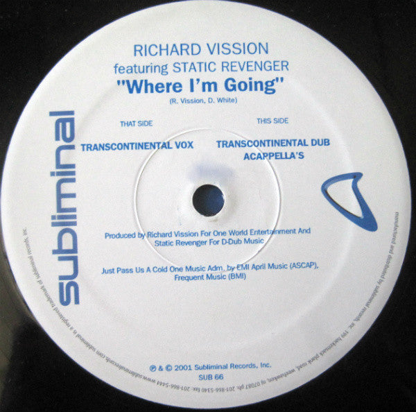 Richard "Humpty" Vission Featuring Static Revenger : Where I'm Going (12")