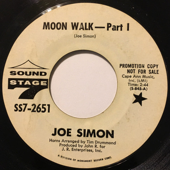 Joe Simon : Moon Walk (7", Single, Mono, Promo)