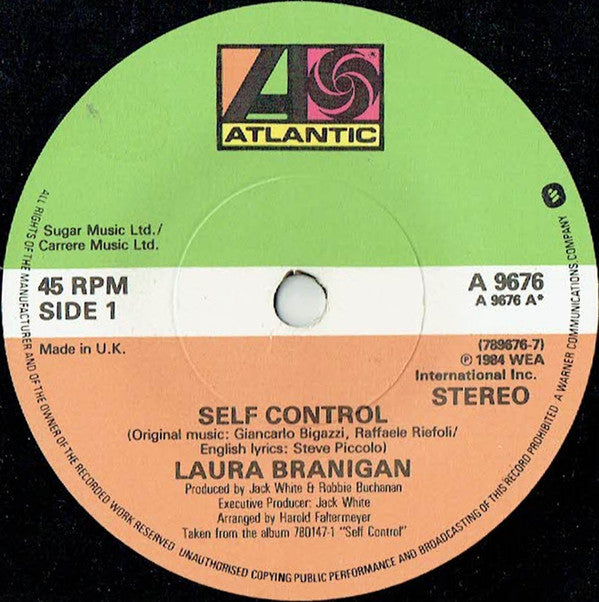 Laura Branigan : Self Control (7", Single, Pap)