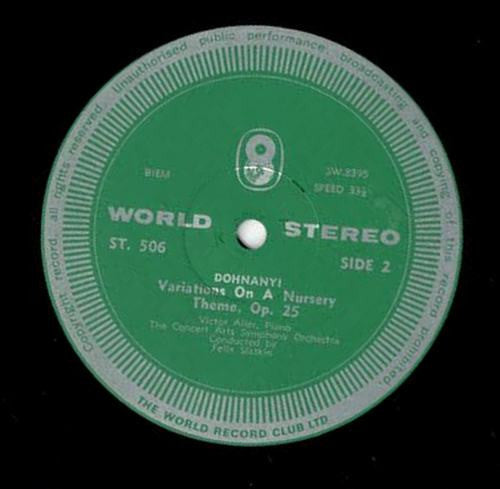 Benjamin Britten / Ernst von Dohnányi, The Concert Arts Orchestra, Felix Slatkin : Young Person's Guide To The Orchestra / Variations On A Nursery Tune (LP, Album, Club)
