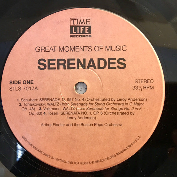 Arthur Fiedler And Boston Pops Orchestra : Great Moments Of Music, Volume 17: Serenades (LP, Comp)