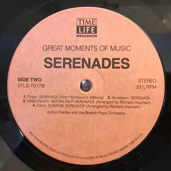 Arthur Fiedler And Boston Pops Orchestra : Great Moments Of Music, Volume 17: Serenades (LP, Comp)
