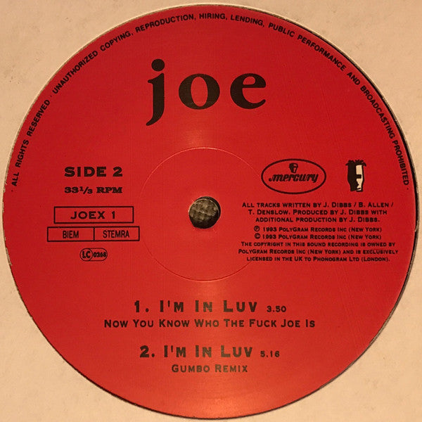 Joe : I'm In Luv (12")