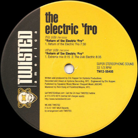 The Electric Fro : The Return Of The Electric 'Fro (12")