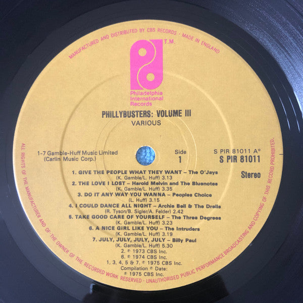 Various : Phillybusters Vol III (LP, Comp)