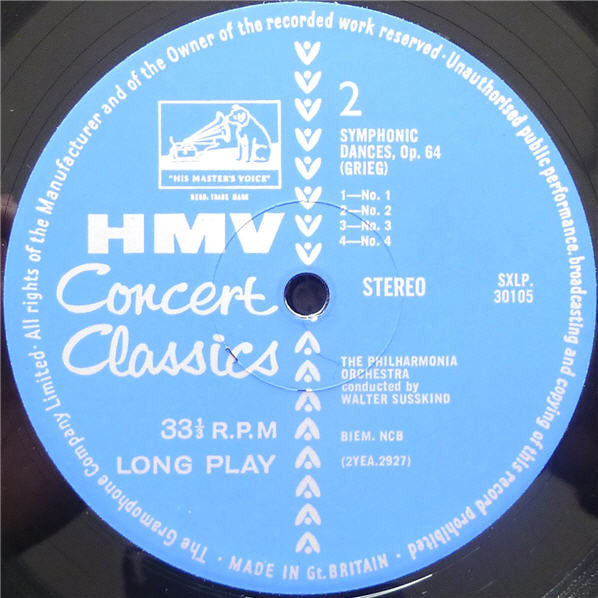 Edvard Grieg - Walter Susskind, Philharmonia Orchestra : Peer Gynt - Symphonic Dances (LP)