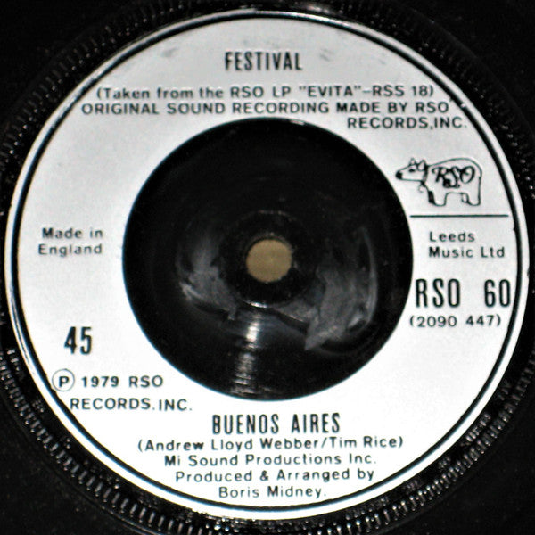 Festival (2) : Don't Cry For Me Argentina (7")