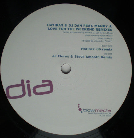 Hatiras & DJ Dan : Love For The Weekend (Remixes) (12")