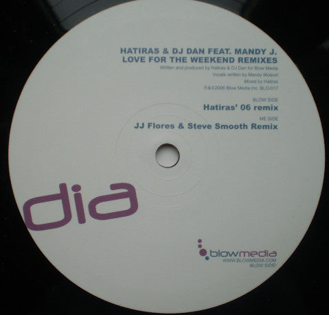 Hatiras & DJ Dan : Love For The Weekend (Remixes) (12")