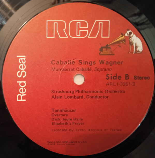Richard Wagner, Montserrat Caballé, Orchestre Philharmonique De Strasbourg, Alain Lombard : Caballé Sings Wagner / Tristan Und Isolde : Prelude and Liebestod Tannhäuser : Ouverture/Dich, Teure Halle Elisbeth's Prayer (LP, Album)