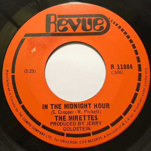 The Mirettes : In The Midnight Hour (7", Single)