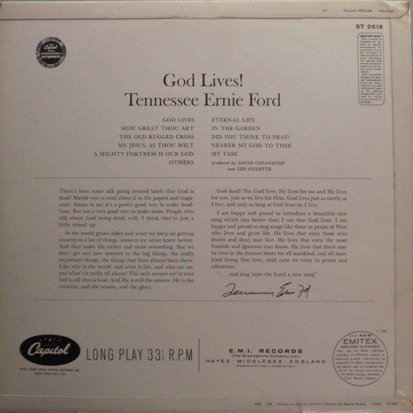 Tennessee Ernie Ford : God Lives! (LP)