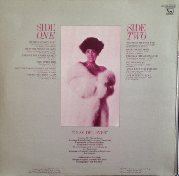 Shirley Bassey : Yesterdays = Días Del Ayer (LP, Album, RE)