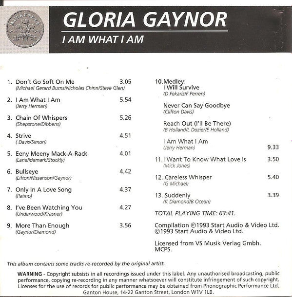 Gloria Gaynor : I Am What I Am (CD, Album, Comp)