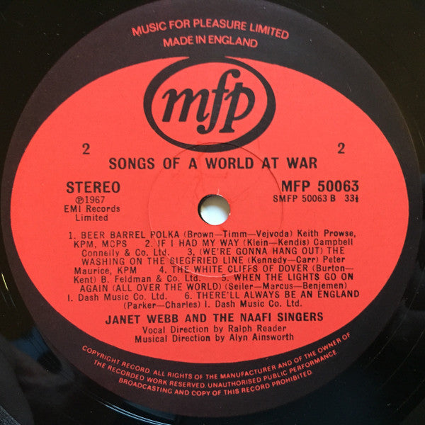 Janet Webb And The Naafi Singers : Songs Of A World At War (LP, RE)