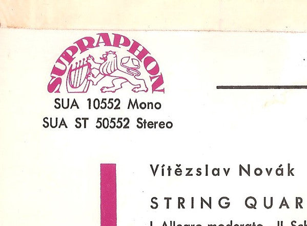 Vítězslav Novák, Josef Suk (2) : String Quartet In G Major, Op. 22 / String Quartet In B Flat Major, Op. 11 (LP, Mono)