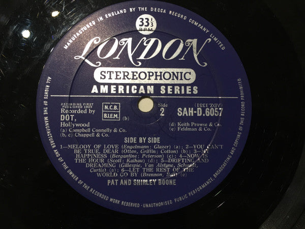 Pat Boone & Shirley Boone : Side By Side (LP, Album)