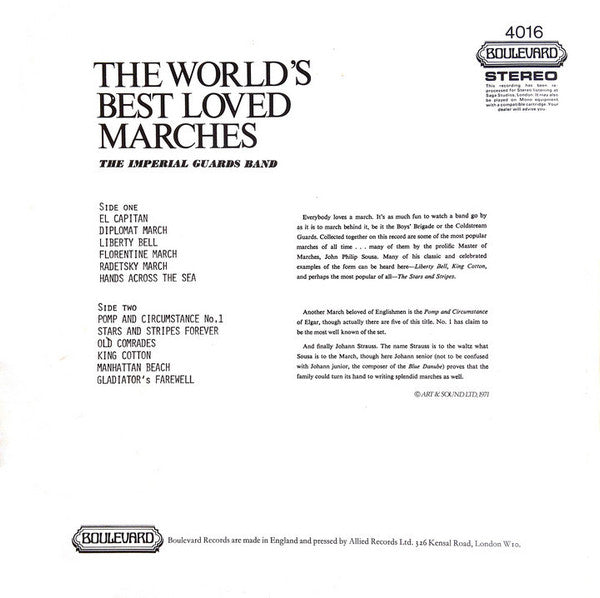 The Imperial Guards Band : The World's Best Loved Marches (LP)